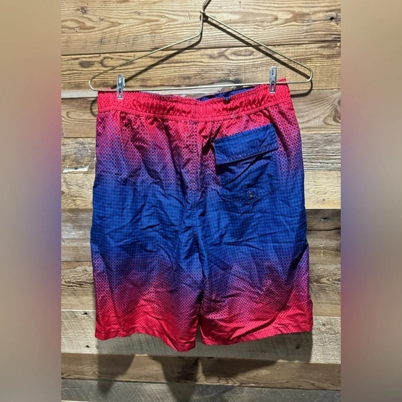 Body Glove boys XL/18 men small  red blue zipper pocket board shorts beach swim - Picture 3 of 3